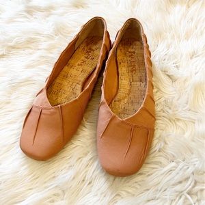 Korks by Kork-Ease Light Terra Cotta Pleated Palmer Square Toe Ballet Flats 9M
